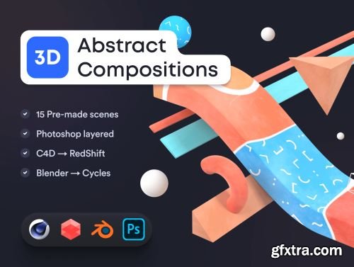 3D Abstract Compositions Ui8.net