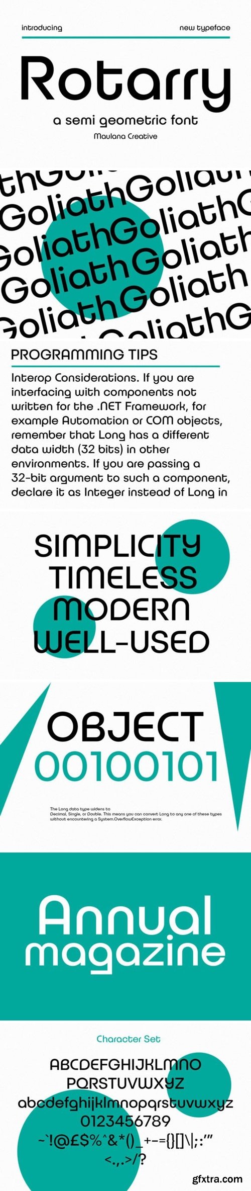 Rotarry Semi Geometric Font Font