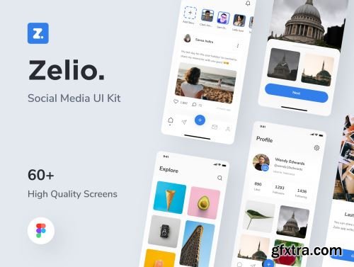 Zelio - Social Media App UI Kit Ui8.net