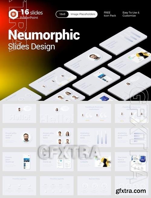 Neumorphic Slides Design PowerPoint FH7SMBB
