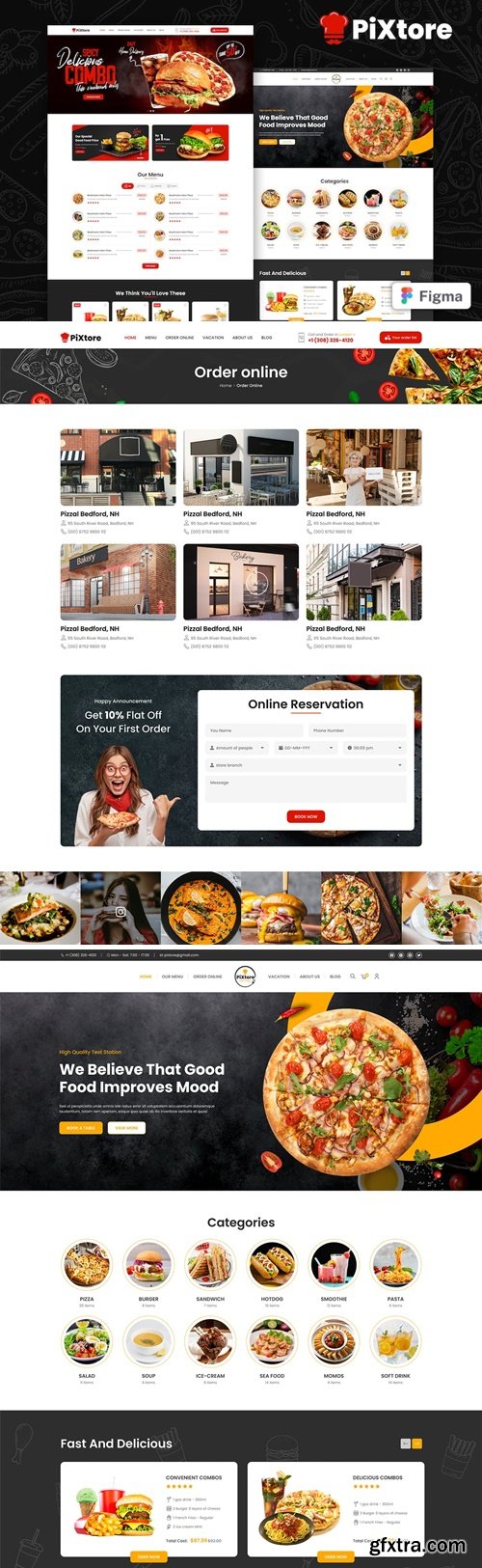 PiXtore - Pizza and Restaurant Figma Template P6449RS