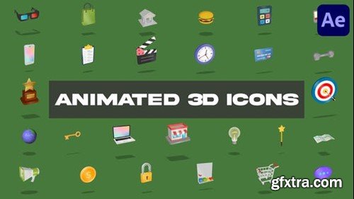 Videohive Animated 3D Icons for After Effects 46967970