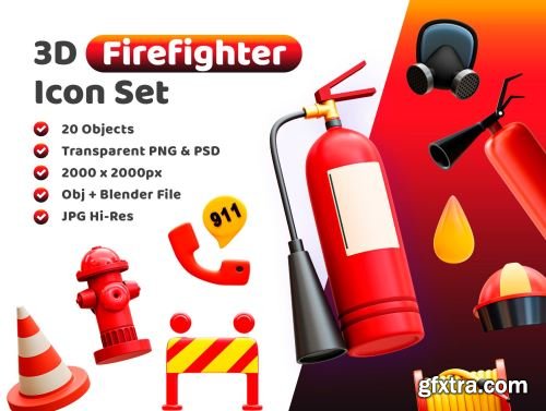 3d Firefighter Icon Ui8.net