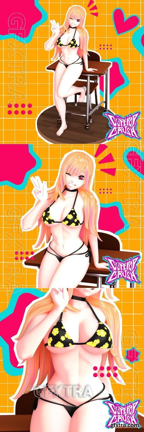 CutePopCrush - Marin Kitagawa bikini and NSFW Version – 3D Print Model