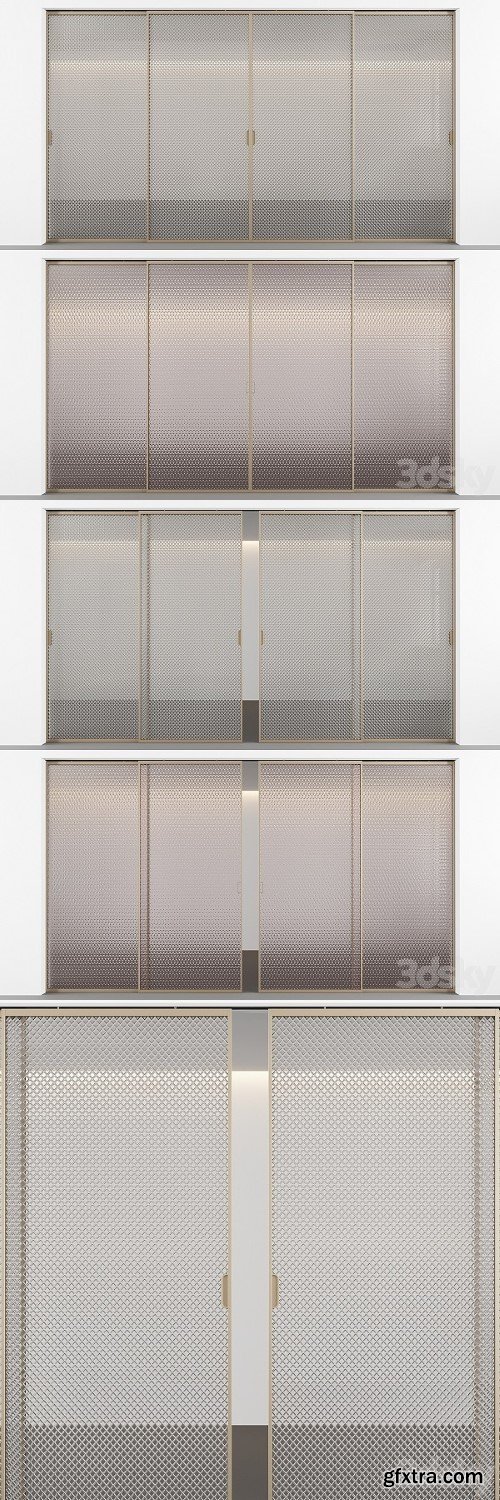 Sliding Doors With Embossed Glass No 3