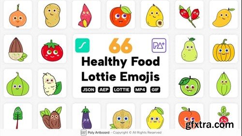 Videohive Healthy Food Lottie Emojis 47153299