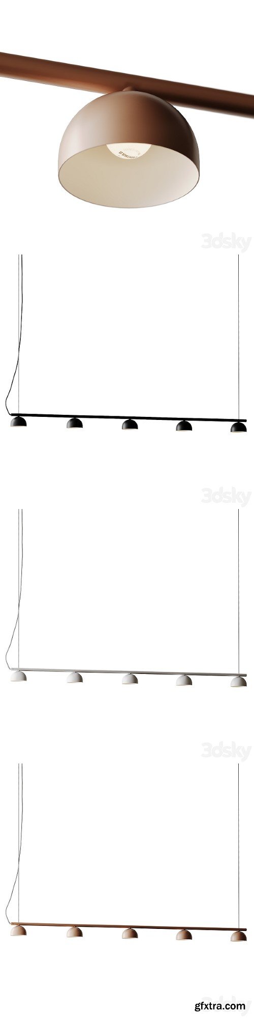 Blush Rail 5 Ceiling Lamp from Northern