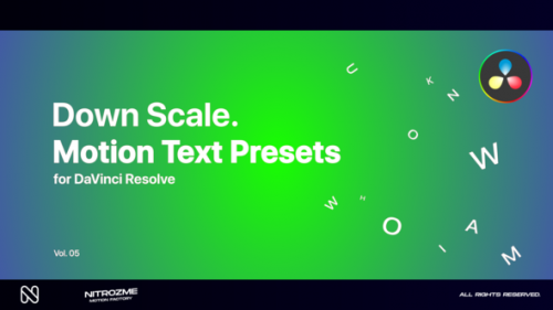 Videohive - Down Scale Motion Text Presets Vol. 05 for DaVinci Resolve - 47042788