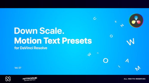 Videohive - Down Scale Motion Text Presets Vol. 07 for DaVinci Resolve - 47042803