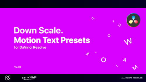 Videohive - Down Scale Motion Text Presets Vol. 08 for DaVinci Resolve - 47042807