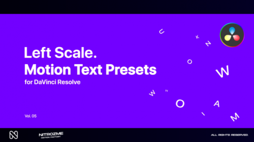 Videohive - Left Scale Motion Text Presets Vol. 05 for DaVinci Resolve - 47044496