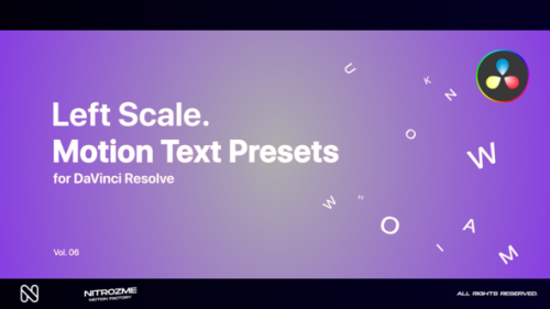 Videohive - Left Scale Motion Text Presets Vol. 06 for DaVinci Resolve - 47044597