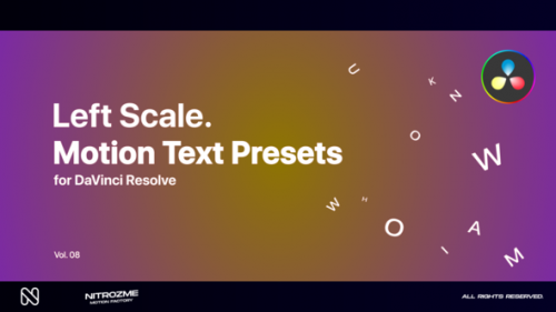 Videohive - Left Scale Motion Text Presets Vol. 08 for DaVinci Resolve - 47045101
