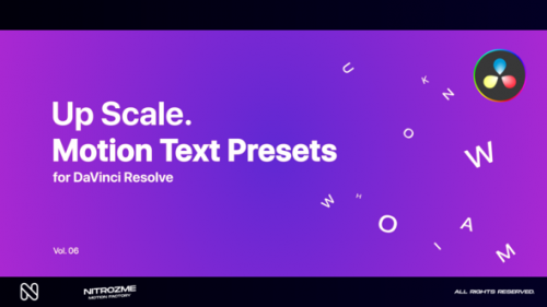 Videohive - Up Scale Motion Text Presets Vol. 06 for DaVinci Resolve - 47045853