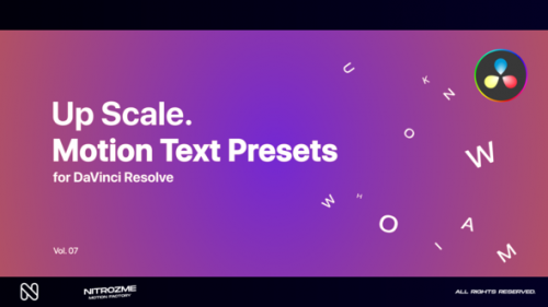 Videohive - Up Scale Motion Text Presets Vol. 07 for DaVinci Resolve - 47045856