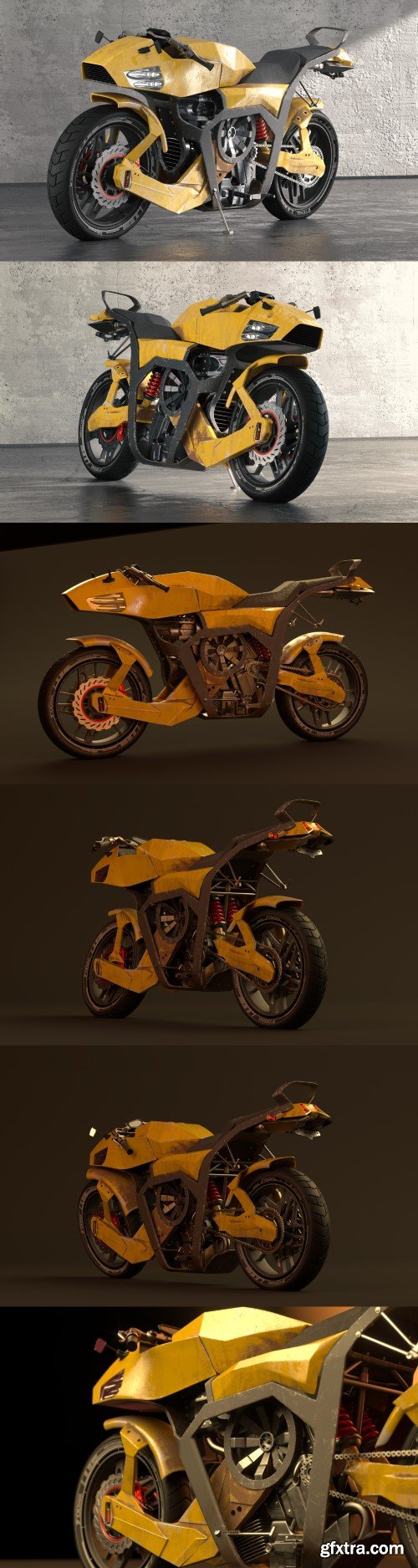 Sci-fi motorcycle 3D Model