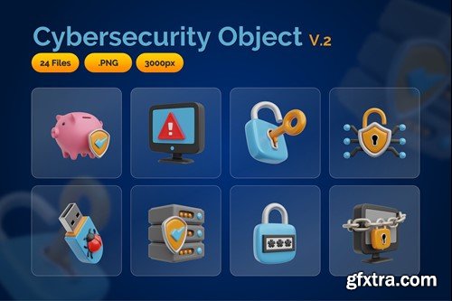 3D Object - Cybersecurity 2 5XEMC9P