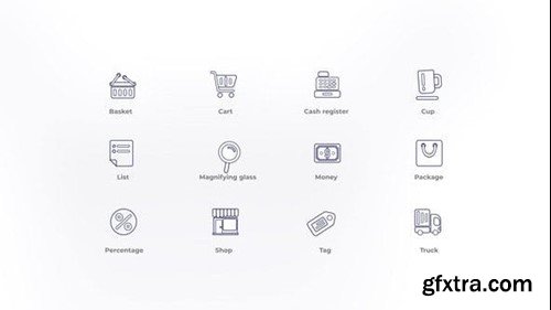 Videohive Shopping - Outline Icons 46804446