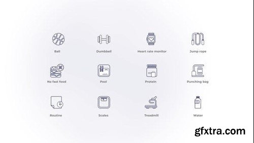 Videohive Fitness - Outline Icons 46804075