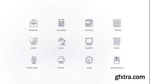 Videohive Office Supplies - Outline Icons 46804136
