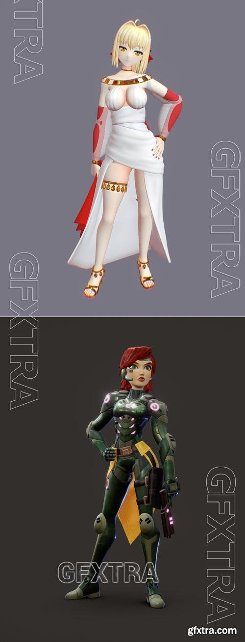 Empress Venus and Sci-Fi Soldier – 3D Print Model