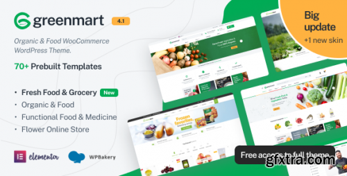 Themeforest - GreenMart – Organic & Food WooCommerce WordPress Theme 20754270 v4.1.4 - Nulled
