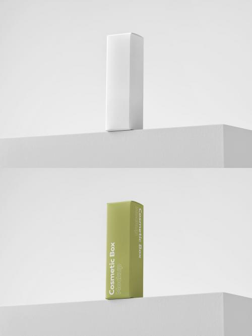 Mockup of customizable color beauty serum product box packaging 579703283