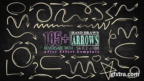 Videohive 105 Hand Drawn Arrow Pack 47207533