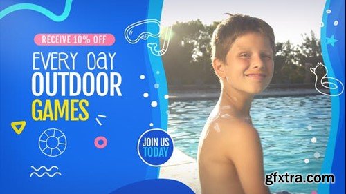 Videohive 4K Kids And Teens Swimming Summer Camp Opener 47179291