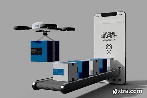 Delivery Drone Mockup 339QRPB