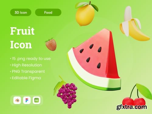 Fruit 3D Illustration Ui8.net