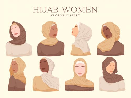 Hijab Women Illustration Set 586575757