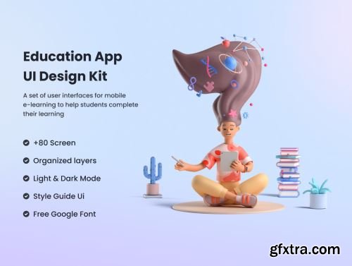 Education App UI Design Kit Ui8.net