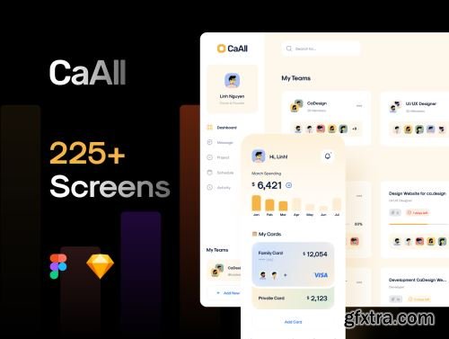 CaAll Dashboard & App UI Kit Ui8.net