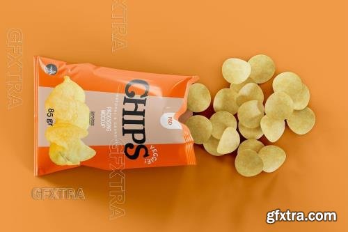 Potato Chips Packaging Mockup W5BFSYX