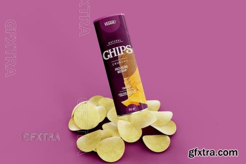 Potato Chips Packaging Mockup 45PLLUP