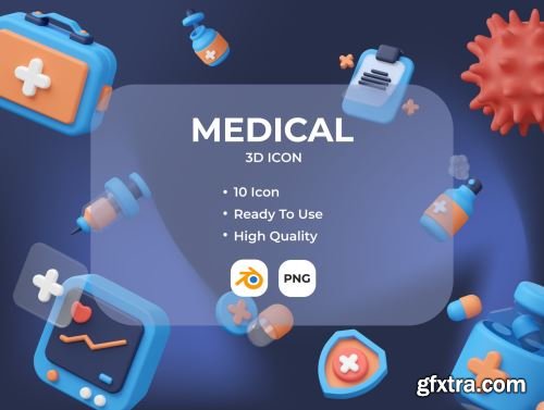 Medical 3D Illustration set Ui8.net