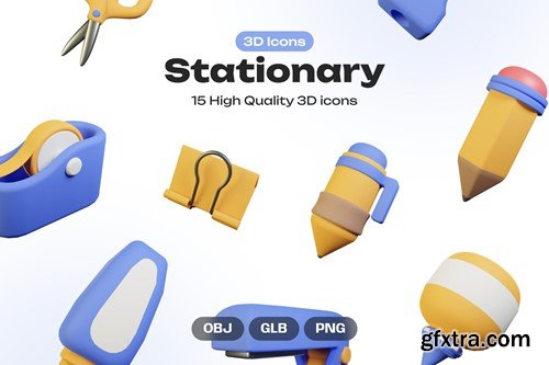 Stationary 3D Icons 786S7RP