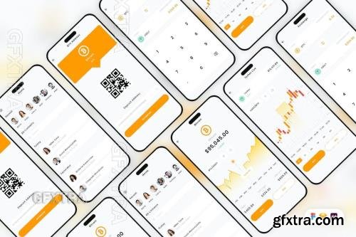 Cryptocurrency Personal Wallet Mobile App UI Kit U6NE3PW