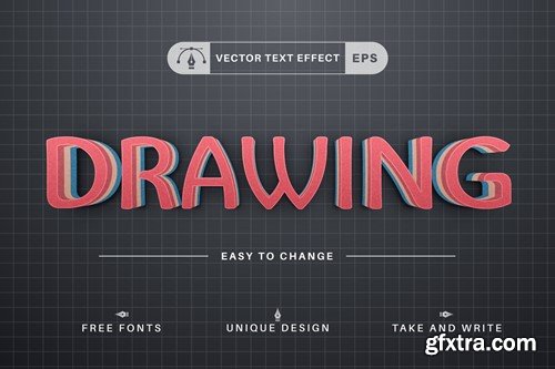 Drawing Easer - Editable Text Effect, Font Style P3KAKNY