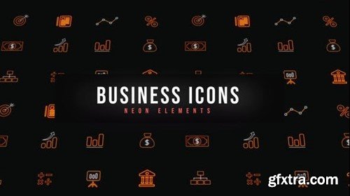 Videohive Business Neon Icons 47154320