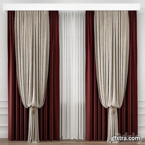 Curtains For Interior N52 3d model