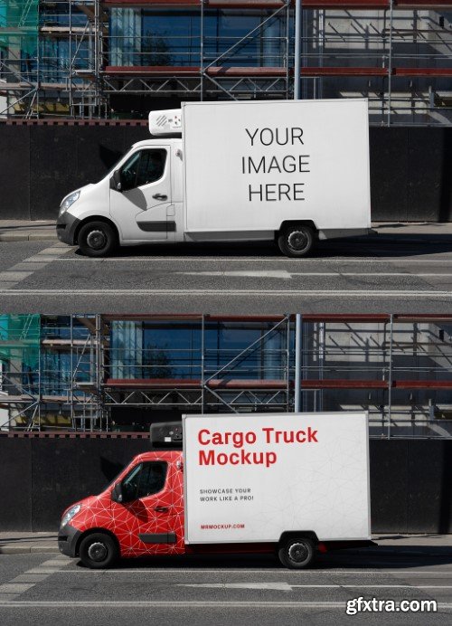 Small Cargo Truck Mockup