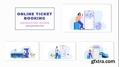 Videohive Online Ticket Booking For Travel Character Animation Scene 47273983