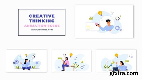 Videohive Creative Thinking Character Animation Scene 47280210