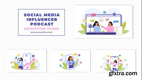 Videohive Social Media Influencer And interview podcast animation Scene 47248982