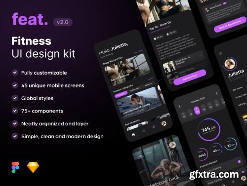 Feat Fitness UI Design Kit Ui8.net