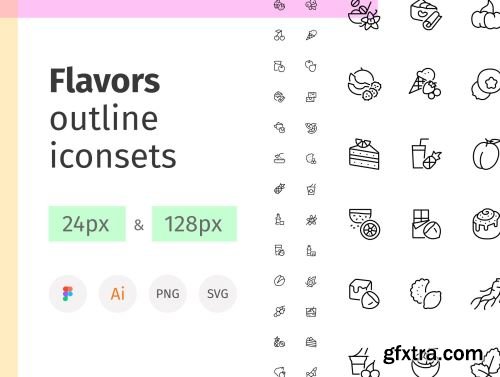 Flavors outline iconset Ui8.net