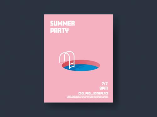 Pool Party Summer Poster Template 585752016