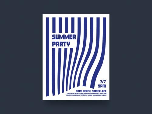 Summer Party Striped Poster Template 585752528